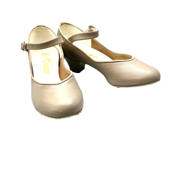 So Danca Character Theatre Leather Dance Shoes CH02 Performance 4 4.5 Beige New - Picture 2 of 6
